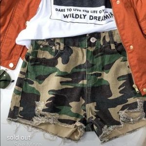 Brand new boutique Camo shorts $38